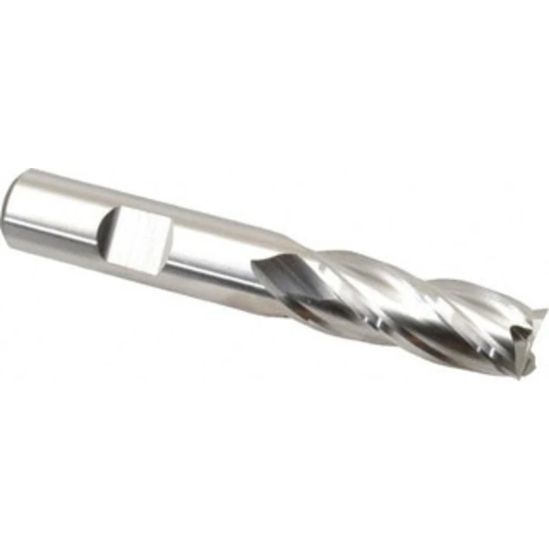 Niagara Cutter 1/2, 1-1/4 LOC, 1/2 Shank Diam, 3-1/4 OAL, 4 Flute, Cobalt Square End Mill Single End, Uncoated, Spira...